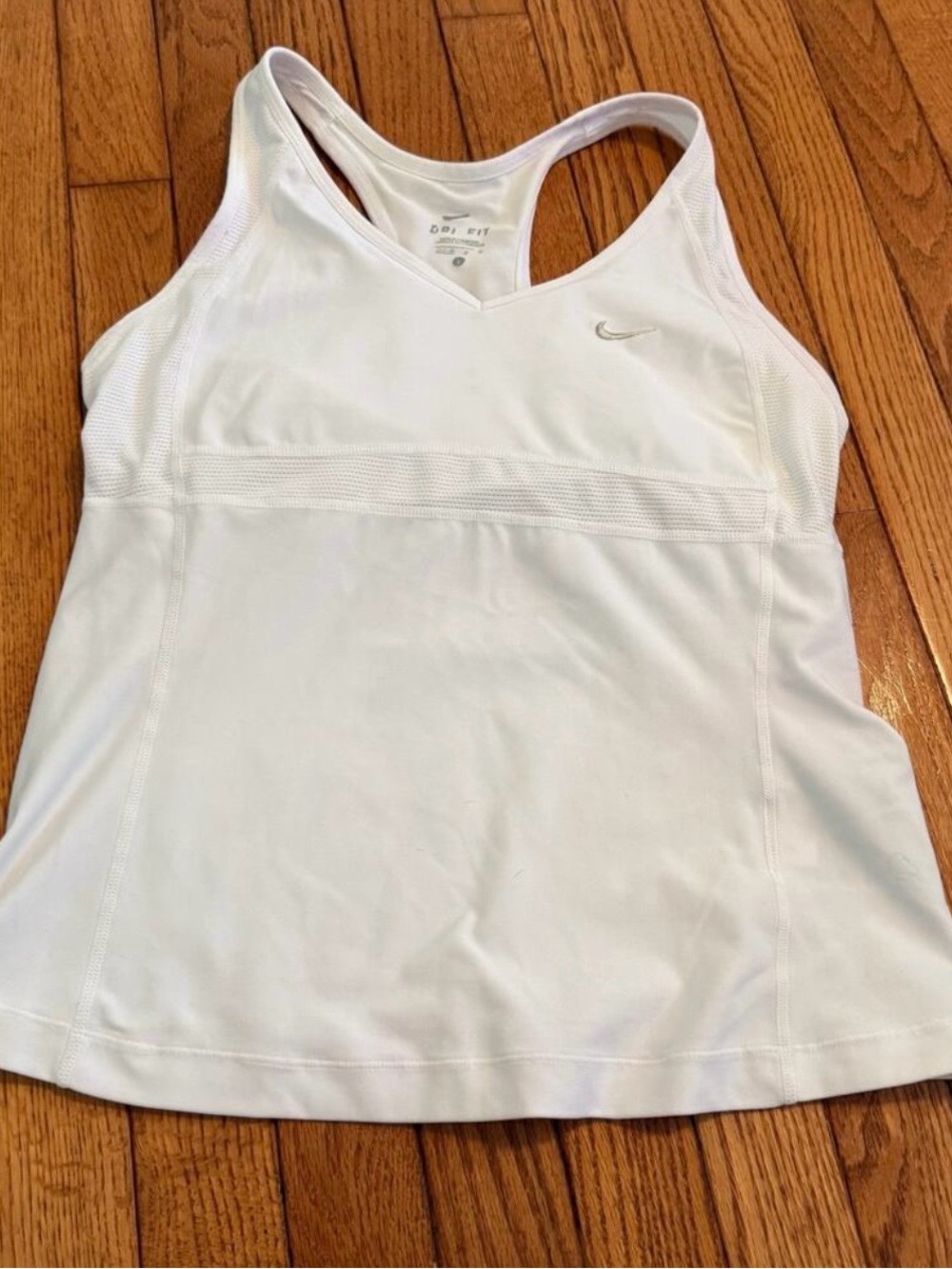 Nike Women's White Racerback V-Neck Athletic Tank